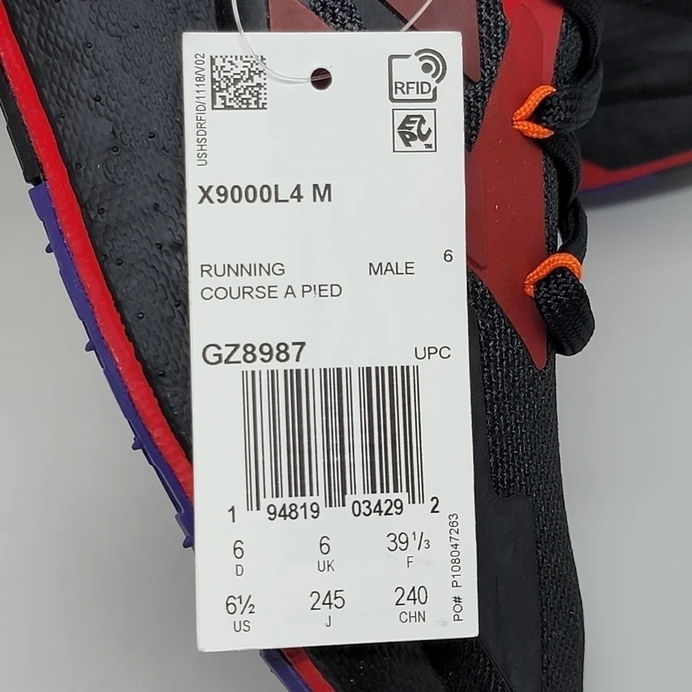 Adidas X9000L4 Core Black Running Shoes Mens Size 6.5 GZ8987 Chinese New Year